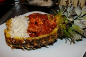 Jerk Chicken And Shrimp Pineapple Bowl Recipe