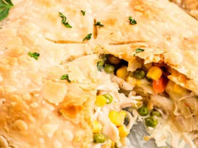 easy chicken pot pie recipe - pie cut