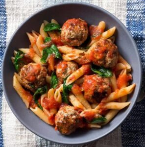 Authentic Italian Lamb Meatballs with Penne & Homemade Tomato Sauce